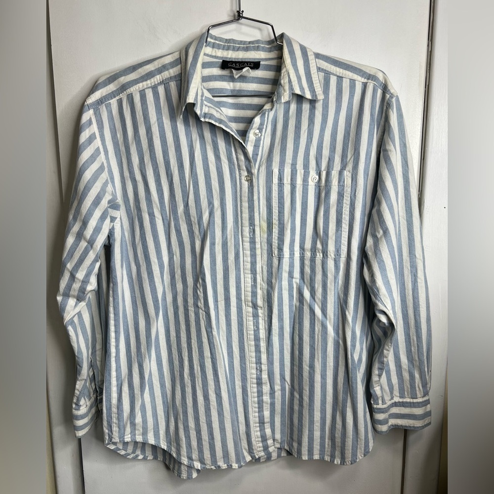 Cascais Women’s Button Down Striped Blouse Vintage